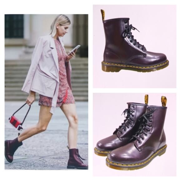 Dr. Martens NWOT 1460 Smooth Eggplant/Black Cherry Size 7L/6M    S3031 - Picture 1 of 12
